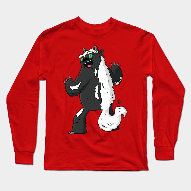 Stinky Skunk Monster Long Sleeve T-Shirt by striffle